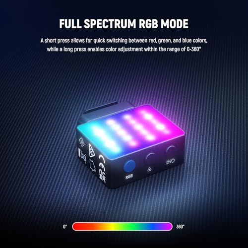 Image of NEEWER Basics Magnetic RGB Camera Auxiliary Light, 1.5W Plastic Small Cold Shoe LED Panel Video Photo Fill Lighting for DSLR Action Cam Phone Cage AC024 OSMO Pocket 3 Mount & M21, CRI95+ 500mAh, M23
