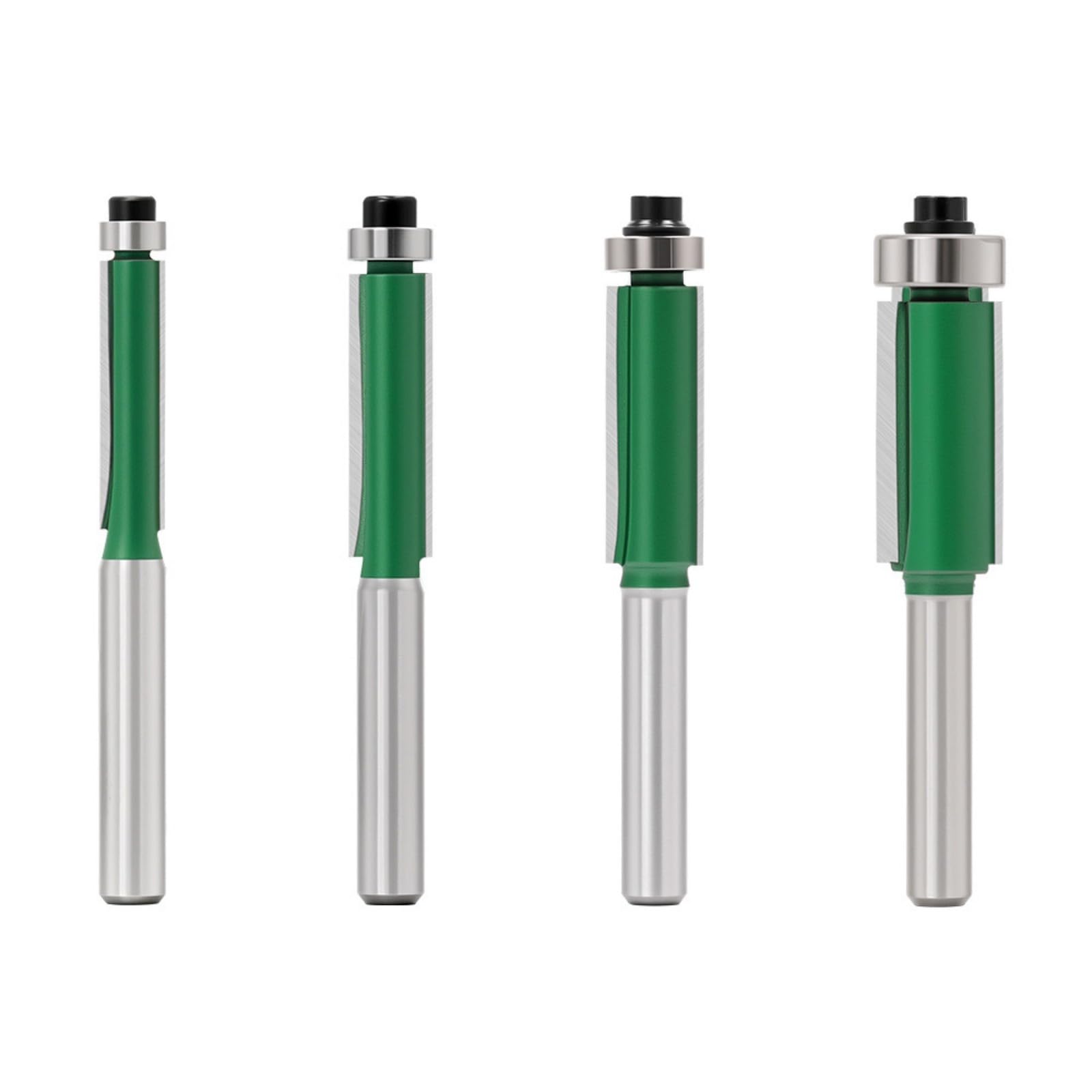 of 4 Carbides Trimming Router Bits 1 / 4Inch Shank for Edges in Woodworking Shaping Router Bit Set