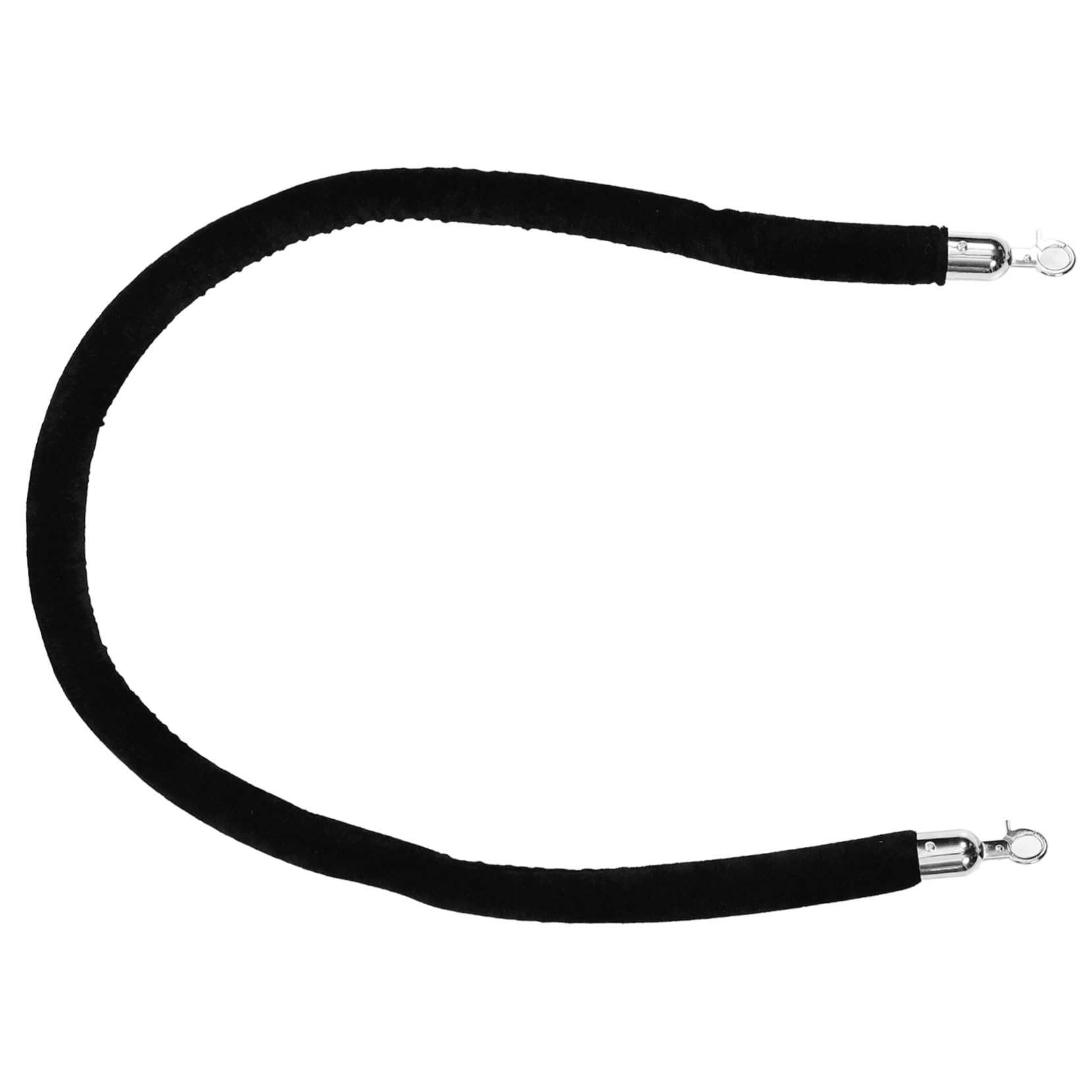 IWOWHERO Stainless Steel Stanchion Rope Black Safety Barrier Black Hanging Rope Velvet Barrier Rope with Hook
