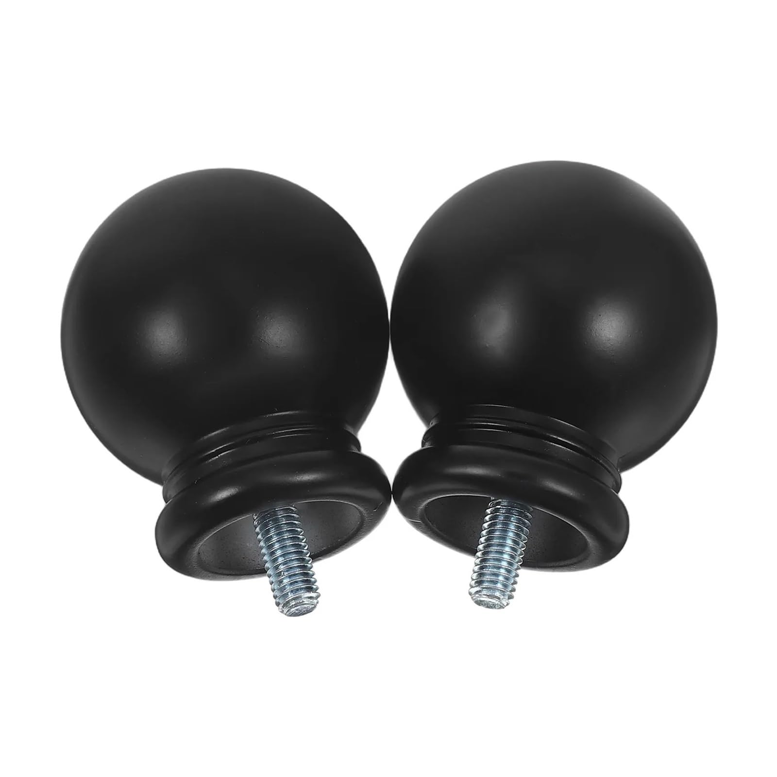 Wylqen Curtain Rod Finial Screw 2pcs Decorative Curtain Rod End Cap Ball Head Design Plastic Finials Caps Rods Window Drapery for Curtain Decoration
