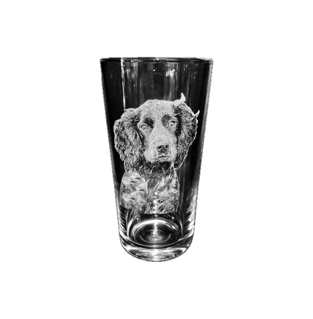 Dog Breed pet Engraved Glass Personalised Etched, Gift, Wine, Pint, Whiskey, Gin, Decanter, Cup, Tea, Christmas, Birthday, tankard Coffee, Mug, Beer, Set, vase, (Cocker Spaniel)