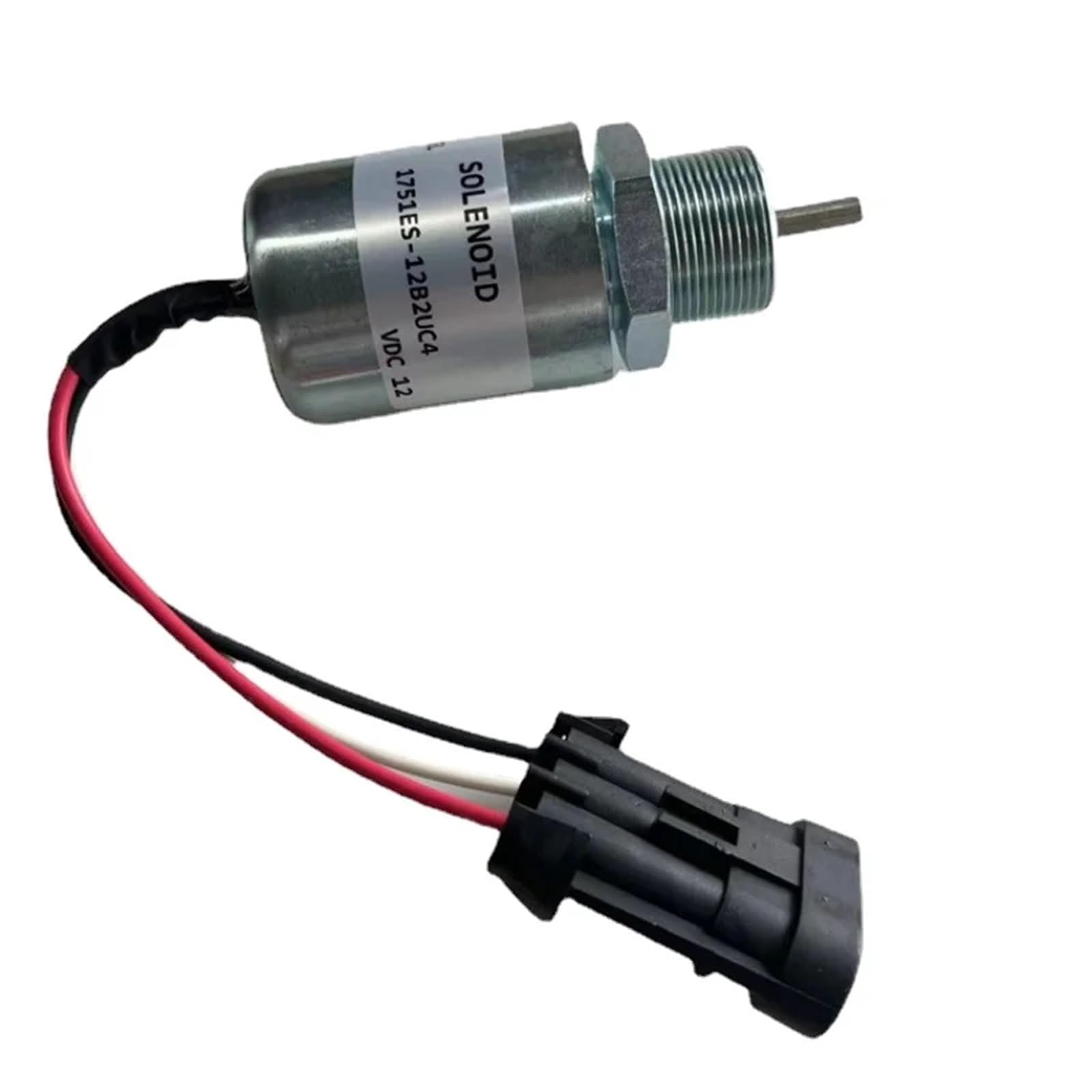 Solenoide de corte de combustible Solenoide de parada de combustible de 12 V 1751ES-12B2UC4, compatible con Mitsubishi L3E, L3E2, L3A y L3C.