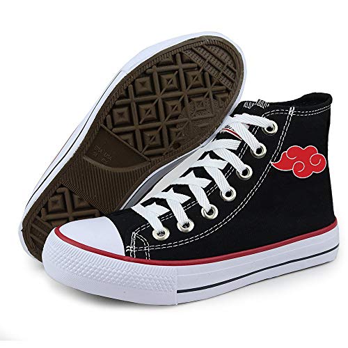 Tênis Star Naruto Akatsuki com Mochila + Relógio e Adesivo do Anime - Preto Tamanho:31