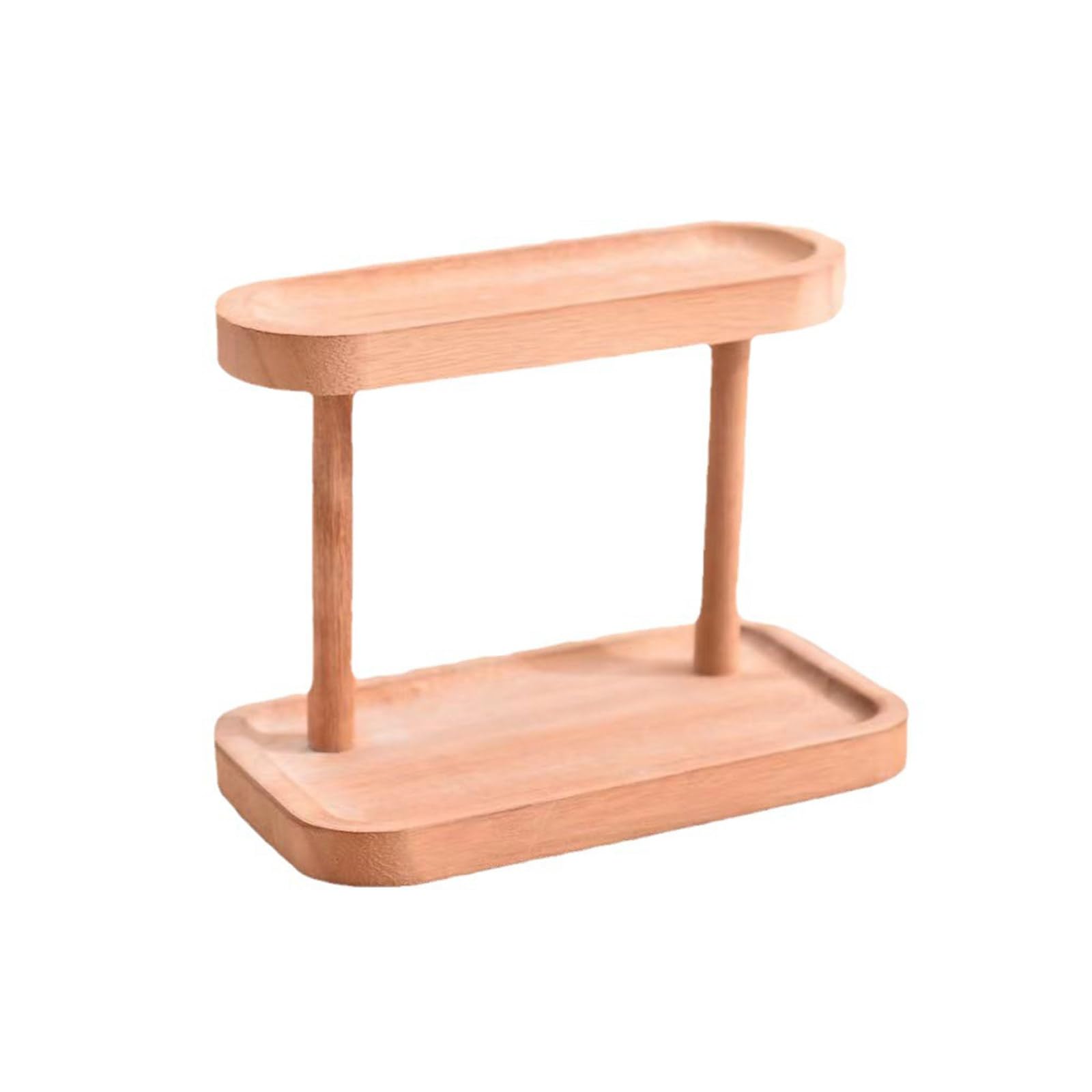 Nucelit Entryway Organiser Rack 2-Tiers Desktop Jewelry Display Stand Wood Storage Shelf for Home or Use Easy Install Holder