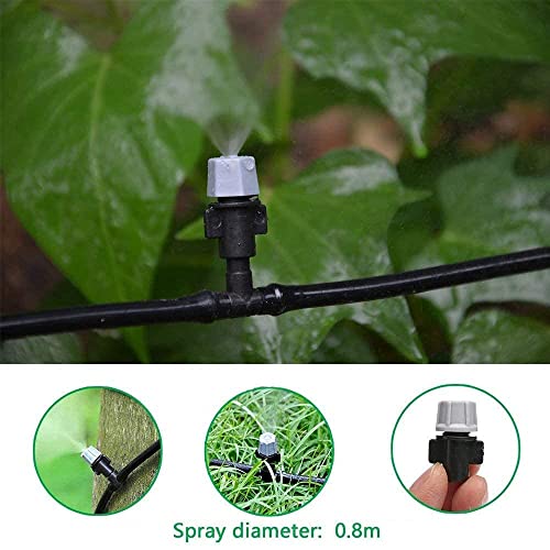 Image of Mist Cooling System, Patio Mist System DIY Irrigation System,Outdoor Misting Kits for Patio,Garden,Home Irrigation,Waterpark,Backyard Plants Spray Hose Watering Kit for Outside Greenhouse