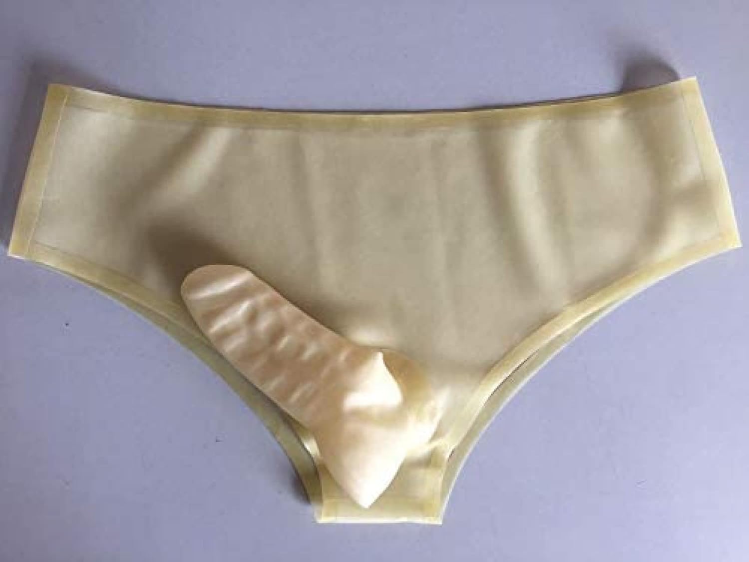 Unique Sexy Man Rubber Latex Shorts Briefs Underwear with Condom Egg Panties,Small