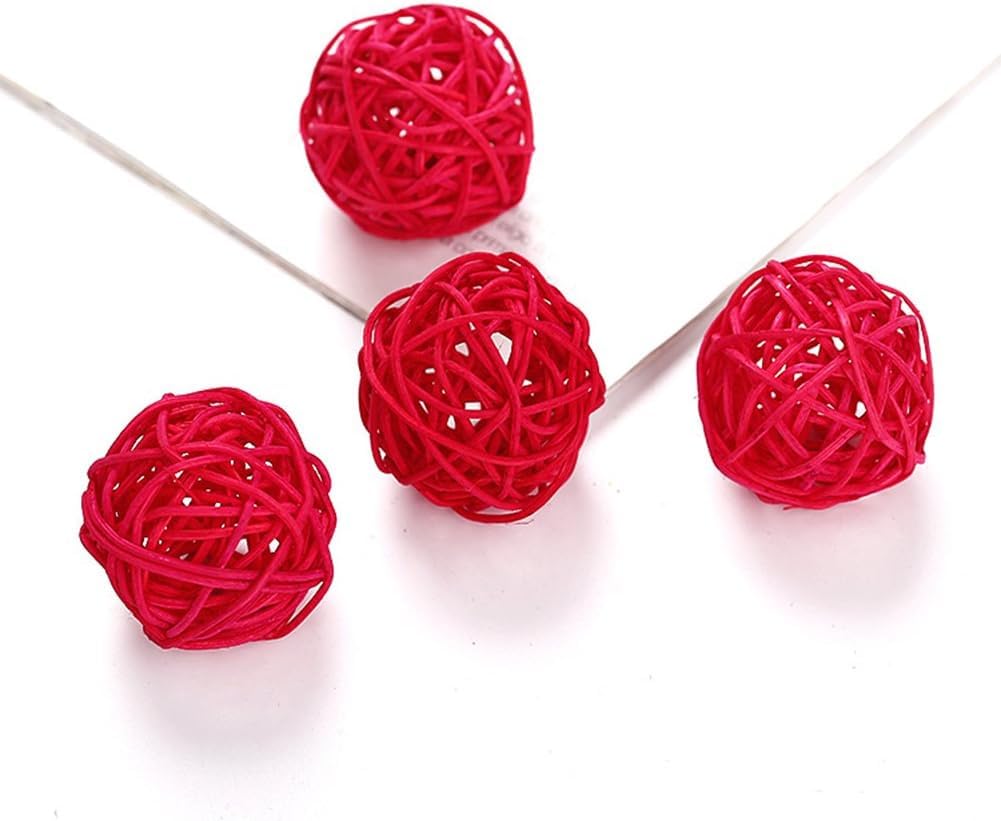10 Pcs Funny Kitten Cat Playing Candy Color Rattan Ball Pet Supplies - Random Color Cat Balls Cat Tunnels for Indoor Cats, Cat Toys for Indoor Cats 1
