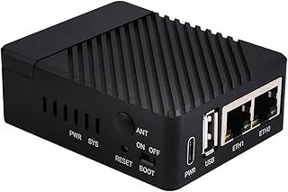 Waveshare Mini Dual Gigabit Ethernet Mini-Computer Kit Compatible with Raspberry Pi Compute Module 4 Suitable for Evaluating Equipped with Aluminum Alloy Case Rich Interfaces(CM4 is NOT included)