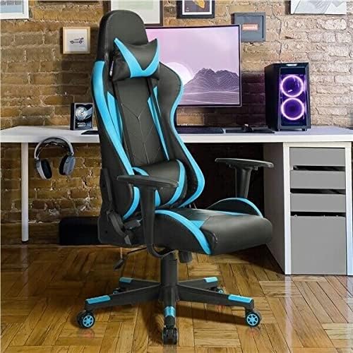 Office Chair Computer Gaming Chair Office Chair Adjustable Swivel Racing Chair Neon Blue Desk Chair Gaming Chair