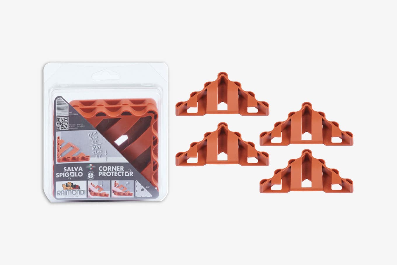 SALVASPIGOLO PROTETTORE ANGOLI RAIMONDI PER PIASTRELLE DA 3 A 12 MM DI SPESSORE BLISTER DA 4 Pz.