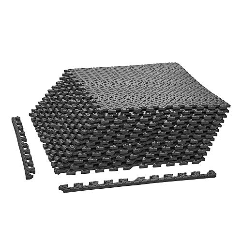 papababe Puzzle Exercise Mat with EVA Foam Interlocking Tiles for MMA Exercise, Gymnastics and Home Gym Protective Flooring (1/2\'\' Thick, 48 SQ.FT)