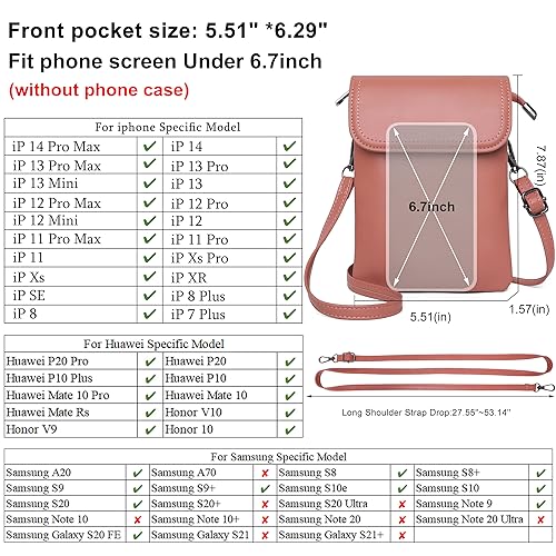 Image of KUKOO Small Crossbody Bags for Women PU Leather Cell Phone Purse Wallet with Credit Card Slots