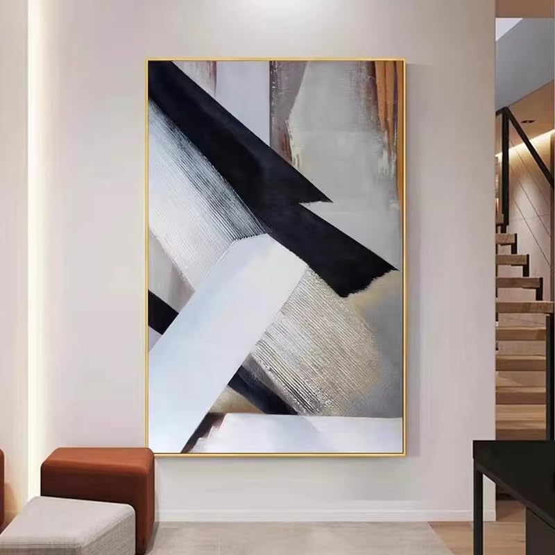 Art mural moderne bleu et noir 50x75 cm pour une ambiance zen et épurée