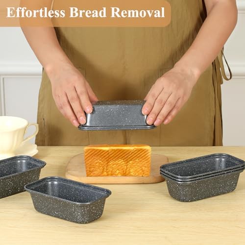Mini Loaf Pan, 6x3 Inch Nonstick Bread Pans for Baking, Oven & Air Fryer Safe Small Banana Bread & Meatloaf Pan, Carbon Steel Baking Tins for Homemade Bread (Mini Loaf Pan(6-pack)) - Thumbnail 4