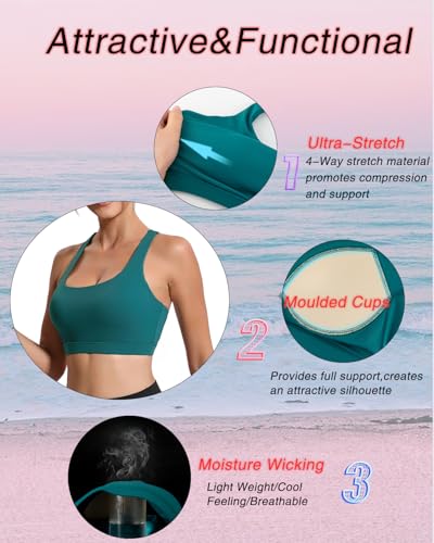 Image of RUNNING GIRL Sports Bras for Women, Molded Cup High Impact Sports Bra Workout Bras for Women High Support Racerback