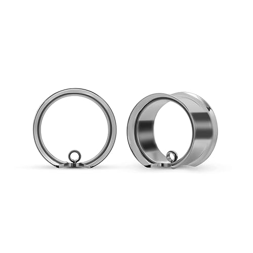 PUNKYOUTH Stainless Steel Modular Ring Ear Tunnels for Women Men