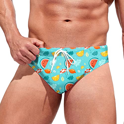 Generisch Bañador Hombre M Negro Impreso Bañador Pantalones Pantalones Cortos Slim Wear Bañador Slips Bañador Abstracto, verde, M