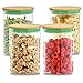 Set di 4 Barattoli da Cucina in Vetro con Coperchio - Ermetici - 800ml - Lavabili in Lavastoviglie - Con 8 Guarnizioni