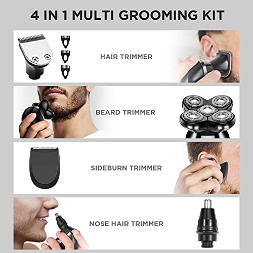 Rasierer Herren Elektrisch,4 IN 1 Rotationsrasierer LED-Display Präzisionstrimmer Glatzen Rasierer Herren Nass&Trockenrasierer Wasserdicht Elektrisch Pflegeset - Image 3