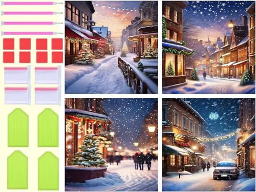 Kit complet diamond painting Noël pack de 4 cadeaux loisirs créatifs