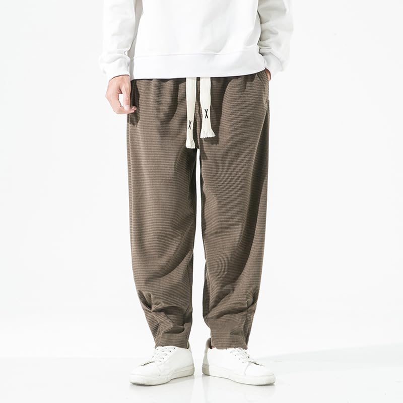 GUOYUXIAO Men's Pants Autumn Winter Casual Pants Drawstring Loose Thin Trouser2