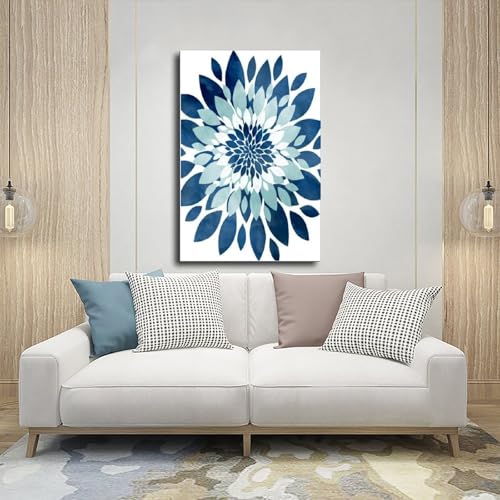 Impression sur toile fleurs bleu vert haut de gamme 50,8x76,2 cm - 5