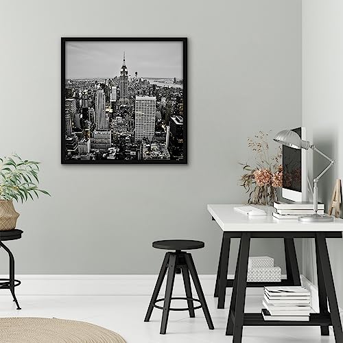 Americanflat 30x30 Picture Frame with Polished Plexiglass - Streamline Collection - Thin Border Square Frame for Wall Display - Hanging Hardware Included - Black
