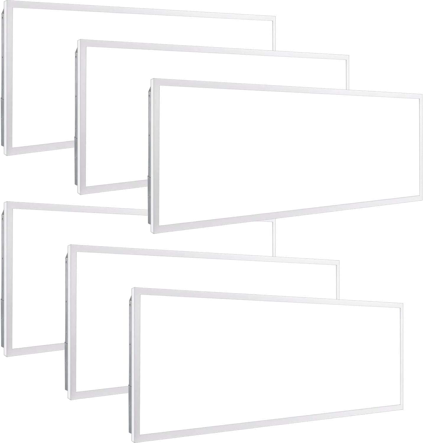 2x4FT LED Light Flat Panel, 72W, 5000K, Dimmable Recessed Drop Ceiling Lights, 9000 Lumens, Lay in Fixture for Office, UL DLC(6 Pack)