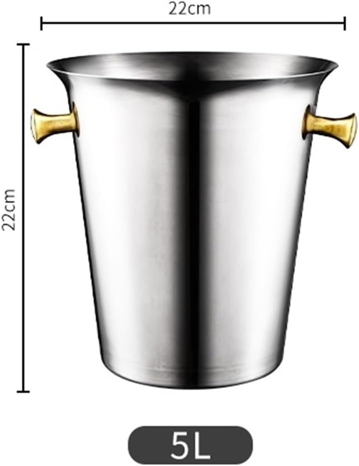 Ice Bucket Stainless Steel Ice Buckets 5L Champagne Bucket For Christmas Party, Outdoor Bar Use Beverage Ice Tub(Multi-colored)