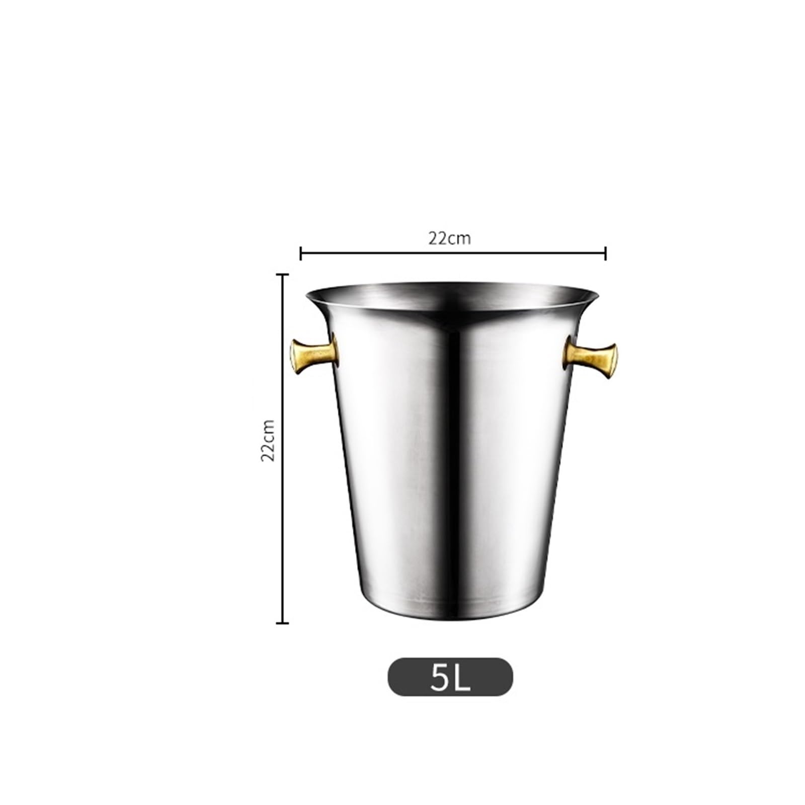 Seau à Glace Seau à Glace en Acier Inoxydable 5 L for Champagne, idéal for Les fêtes de Noël ou Bars extérieur Décoration de Bar | Silver