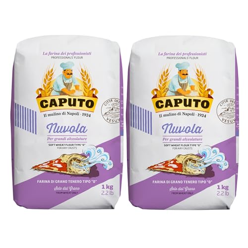 Caputo Nuvola 1 kg – Harina de Trigo Tipo 0 Italiana para Pizza Napolitana y Masas de Alta Hidratación – Molino Caputo - Pack Laborawi (x2)