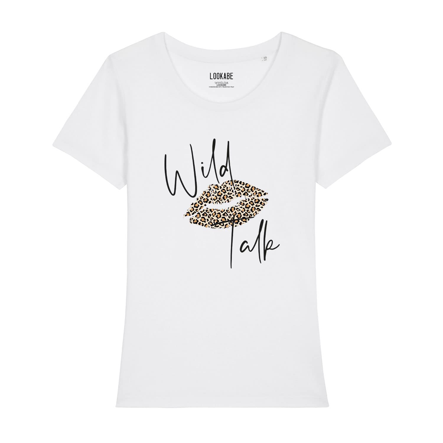 Damski T-Shirt Expresser - Wild Talk - Sportowy styl uliczny Basic T-Shirt z bawełny organicznej na wiosnę i lato, biały, XL