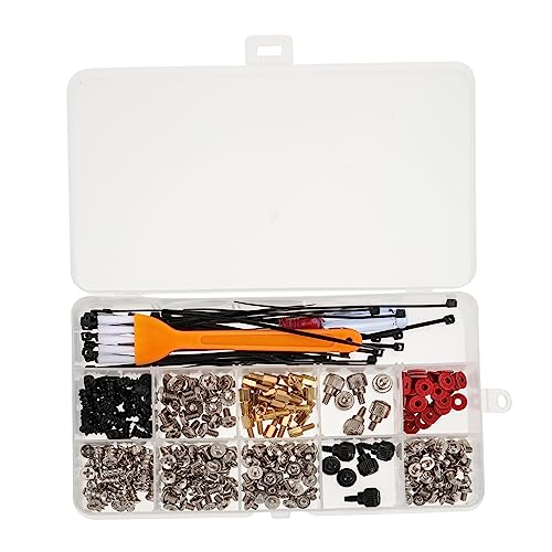 OKUMEYR Desktop Computer Screw Standoffs Set Kit with Cable Ties Screwdriver Cleaning Brush Screws for Motherboard Hard Drive Fan Assembly Tool Set
