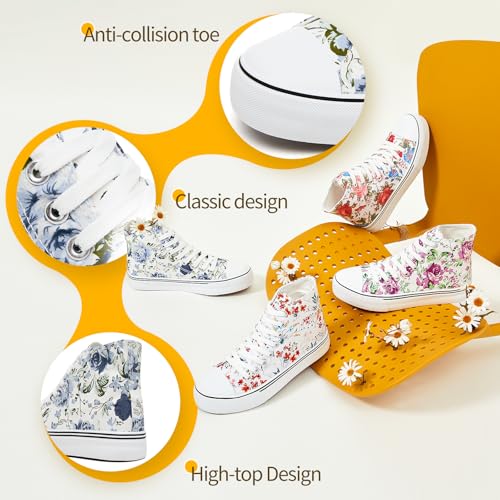 yageyan Womens High Top Canvas Sneakers Fashion Lace up White Shoes for Women Casual Classic3