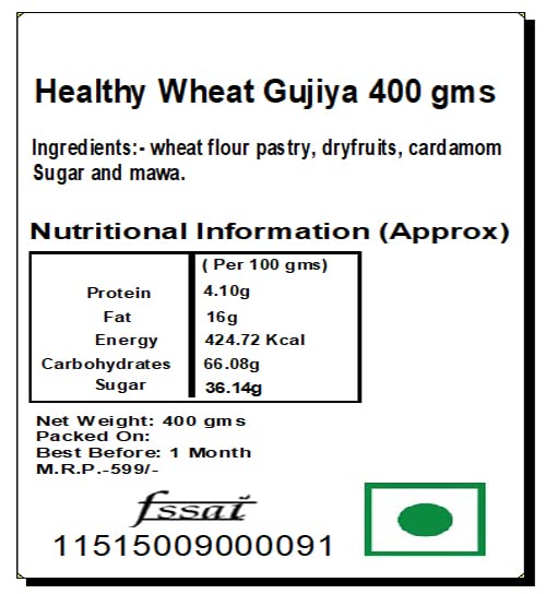 Image of Ghasitaram Gifts Holi Sweets / Holi Gift / Holi Hampers / Holi Sweets Healthy Wheat Gujiya Box (400 g)|Sweets|Sweets Gift Pack|Diwali Sweets|Indian Mithai|Diwali Sweets Gift Box|Sweets Gift Box|