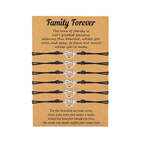 Family Bracelets for 2/3/4/5/6 Knot Matching Bracelet for Family Dad Mom Brother Sister Daughter Son Bracelet for Women Men Gifts for Friends Stocking Stuff for Christmas
