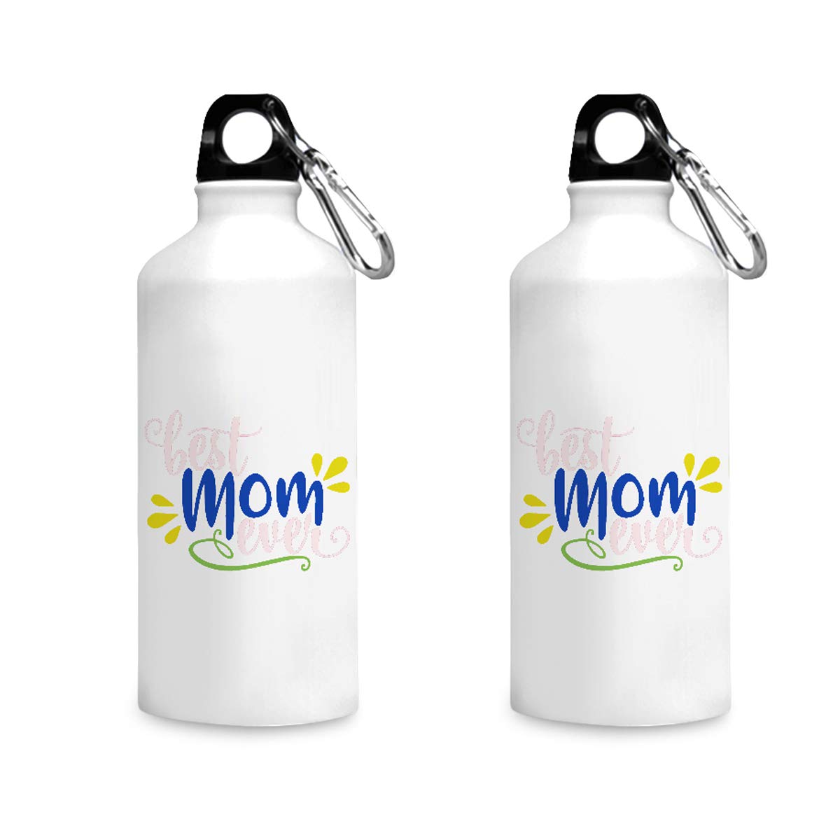 Motivate Box India Aluminum Best Dad Ever Printed Sipper Bottles, 750 Ml, White, 2 Piece