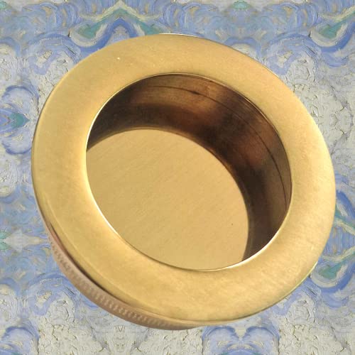 Universal Hardware Finger Pulls Handle Recessed Edge Flush Fitting Pocket Insert Wardrobe Sliding Doors 40mm (Polished Brass) - Image 3