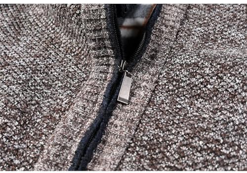 Men's Winter Fleece Lined Knit Cardigan Full Zip Slim Fit Sweater Outerwear3