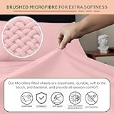 2 Pack Anti-Allergy Anti-Bacterial Brushed Microfibre Fitted Bed Sheet - 28cm Depth, Easy Care, Fade Resistant (Pink, 4ft Small Double) - Image 4
