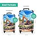 NoBoringSuitcases.com® Handgepäckskoffer Kinder 55x35x20 cm Reisekoffer Kinderkoffer 4 Rollen Leicht Koffer Cabin Trolley Hartschalenkoffer Kind Bagger - Baustelle - Landschaft
