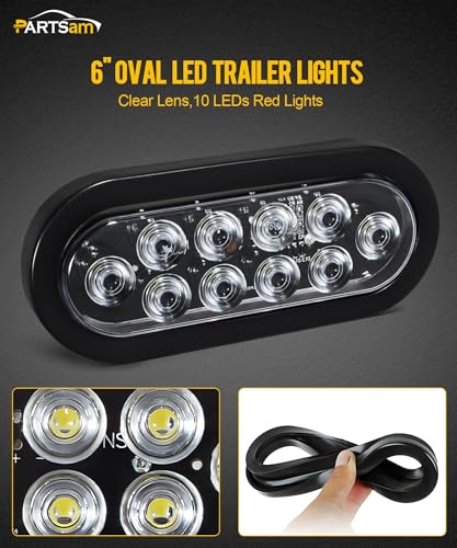 Luces LED ovaladas blancas para remolques, 6 pulgadas, 2 piezas miniatura 2