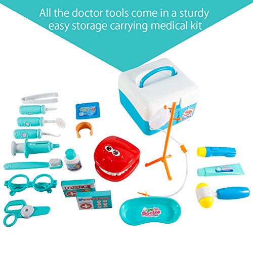 image for FunsLane Dentist Toy Doctor Kit for Kids, 20 Pcs Pretend Play Dentist 