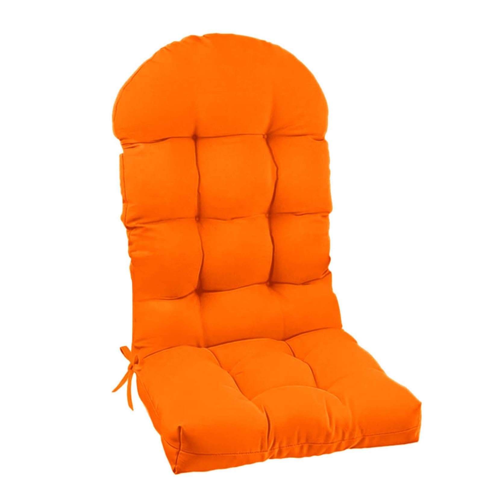 Outdoor Patio Chair Cushions, Cushions for Adirondack Chairs, High Back Patio Chair Cushions with Ties, Chairs Pad for Patio Furniture, Outdoor & Indoor Use (Orange)
