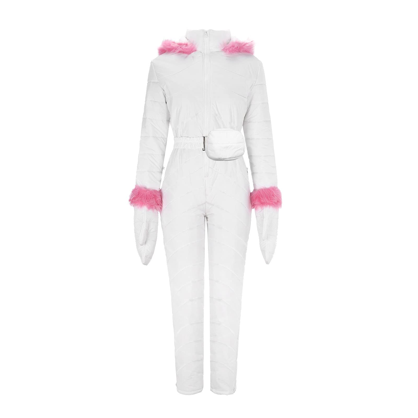 HEONSATI Tuta da Sci Donna Intera Elegante 2 Pezzi Cappotti con Cerniera e Pantalone Completi Sci Aderente Tuta Donna Set di Snowboard Sportiva Completi Intera Neve Due Pezzi Antivento Tuta Sci Donna