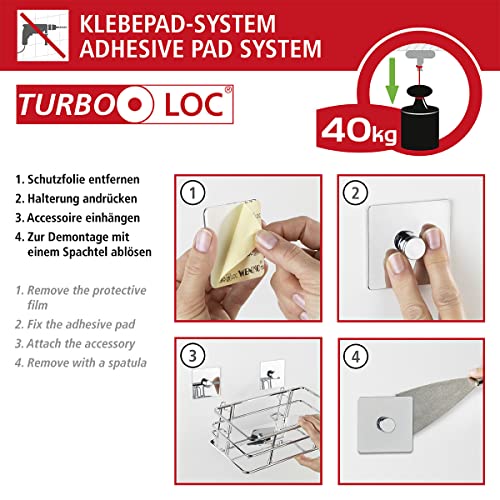 Brosse WC plastique ABS avec support de fixation murale adhésive - 7