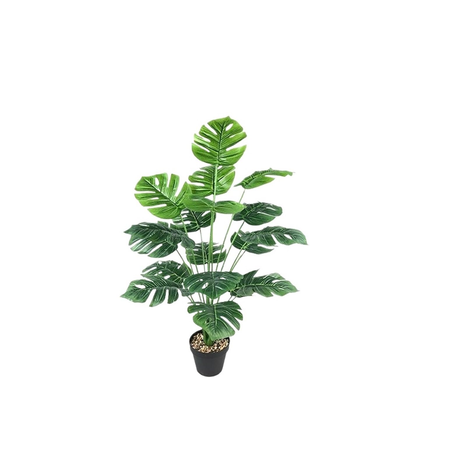 Artificial Foliage Stems Green Artificial Tropical Palm Branches 12-18 Forks Turtle Back Leaf Fake Plant Living Room Balcony Decorative Leaves(Color2)