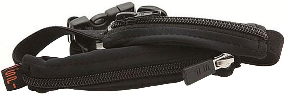 SPIbelt Kids Dual Pocket Belt, Expandable Pocket, Adjustable Waist, No Bounce, No Logo Band, Black with Black Zipper