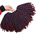 4 Pack Spring Twist Braids Ombre Colors Crochet Braids Synthetic Braiding Hair Extensions Low Temperature Fiber 8inch 100g (8 INCH, Mix&Wine)