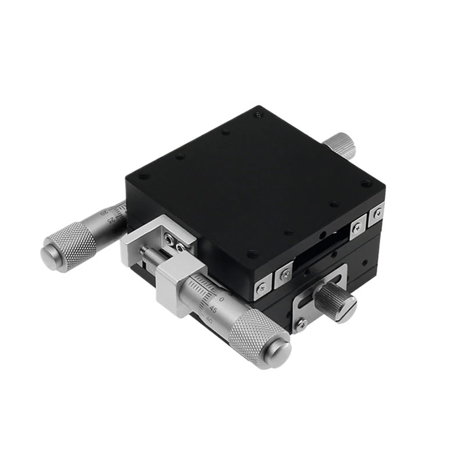 WNVXJGNSO Trimming Guide Rail Micrometer Optical Table Displacement Platform X/XY/XYZ Axis Manual Sliding Table Precision Knob Table(XY-axis Left,40x40mm Table)